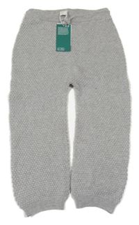 Nové - Šedé strukturované pletené tepláky H&M