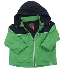 Zeleno-tmavomodrá šusťáková jarní bunda s kapucí Esprit