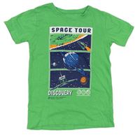 Zelené tričko s vesmírem St. Bernard