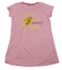 Světlerůžové tričko se sluníčkem z flitrů Alive