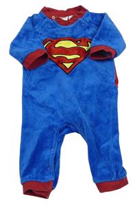 Modro-červený sametový overal se Supermanem H&M