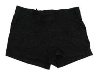 Černé melírované teplákové kraťasy H&M