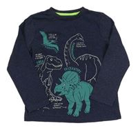 Tmavomodré triko s dinosaury F&F