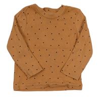 Béžové žebrované triko se vzorem Primark