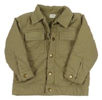 Khaki riflová prošívaná zateplená bunda F&F