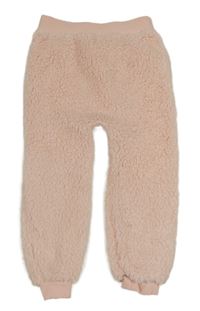 Světlerůžové huňaté kalhoty 
