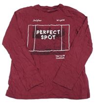 Vínové triko s nápisem Tom Tailor