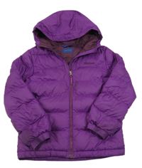Fialová šusťáková prošívaná zimní bunda s kapucí Marmot
