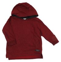 Červeno-černá melírovaná mikina s kapucí M&Co.