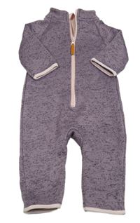 Fialovo-šedý melírovaný pletený overal Ergee