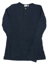 Tmavomodré žebrované triko Name it