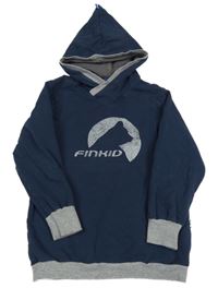 Tmavomodro-šedá mikina s horou a kapucí Finkid