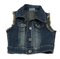 Tmavomodrá riflová crop vesta 