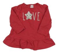 Malinové teplákové šaty s nápisem C&A