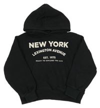 Černá mikina s nápisem a kapucí Zara 