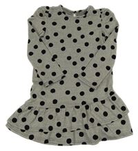 Černo-bílé vzorované šaty s puntíky Hema