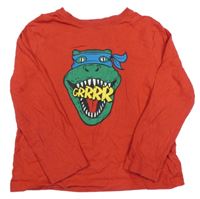 Červené triko s dinosaurem Primark
