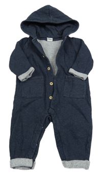 Tmavomodrá tepláková kombinéza s kapucí H&M