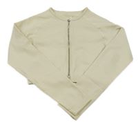 Smetanová sportovní crop propínací mikina 