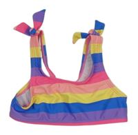 Barevně pruhovaná plavková lambáda s mašličkami 