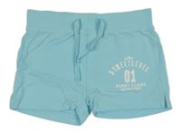 Světlemodré teplákové kraťasy s nápisy Alive 