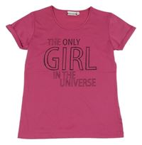 Růžové sportovní tričko s nápisem Stop+go