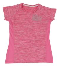 Růžové melírované sportovní tričko s nápisem 