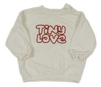 Bílá oversize mikina s nápisem 