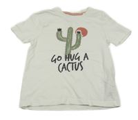 Bílé tričko s kaktusem Lupilu