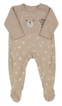 Světlerůžový fleecový overal s medvídkem Geoge 