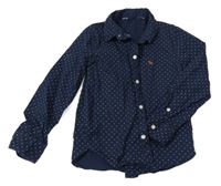 Tmavomodrá puntíkatá košile H&M