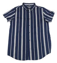 Tmavomodro-bílá pruhovaná košile PRIMARK