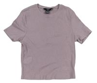 Fialovošedé žebrované crop tričko New Look