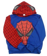 Safírovo-červená mikina se Spider-manem a kapucí 