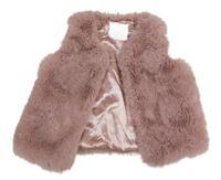 Starorůžová kožešinová zateplená vesta Matalan