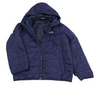 Tmavomodrá prošívaná šusťáková funkční zateplená bunda s logem a kapucí Peter Storm