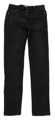 Černé skinny teplákové rifle s prošoupáním Denim Co.