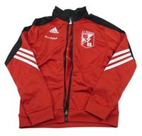 Červeno-černo-bílá propínací sportovní mikina se znakem Adidas