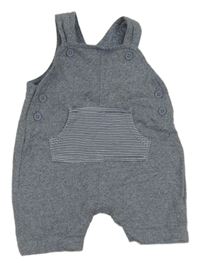 Modro-šedé melírované teplákové laclové kraťasy s kapsou George