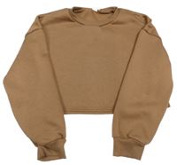 Hnědá oversize crop mikina SHEIN