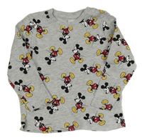 Šedé melírované triko s Mickey Disney