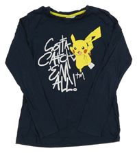 Tmavomodré triko s Pikachu 