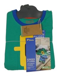 Nové - zeleno-safírové pyžamo s příšerkou a obrázky Tchibo