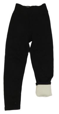 Černé teplákové thermo legíny