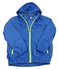 Safírová kostkovaná šusťáková nepromokavá funkční bunda s kapucí crane