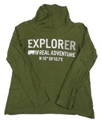 Khaki melírované triko s nápisy a stojáčkem Pepperts!