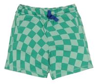 Zeleno-mátové kárované teplákové kraťasy M&S