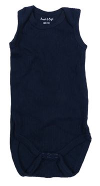 Tmavomodré žebrované body Sweet&Soft