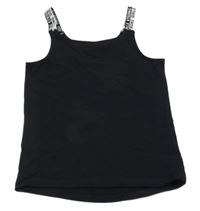 Černý top s nápisy Angélina