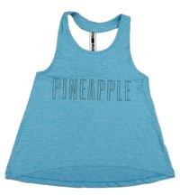 Modrý melírovaný sportovní top s logem Pineapple